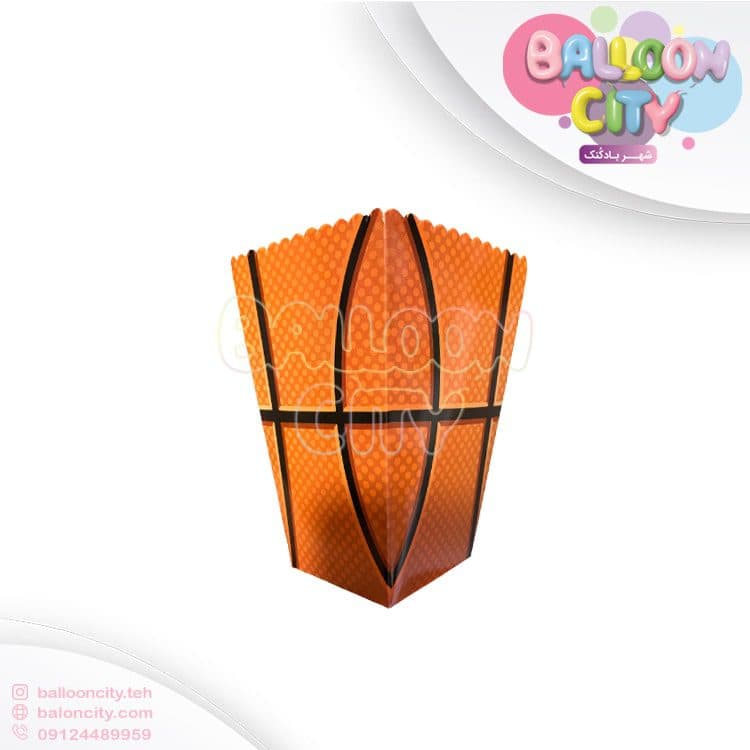 ظرف پاپکورن تم تولد طرح بسکتبال Basketball بسته 10عددی
