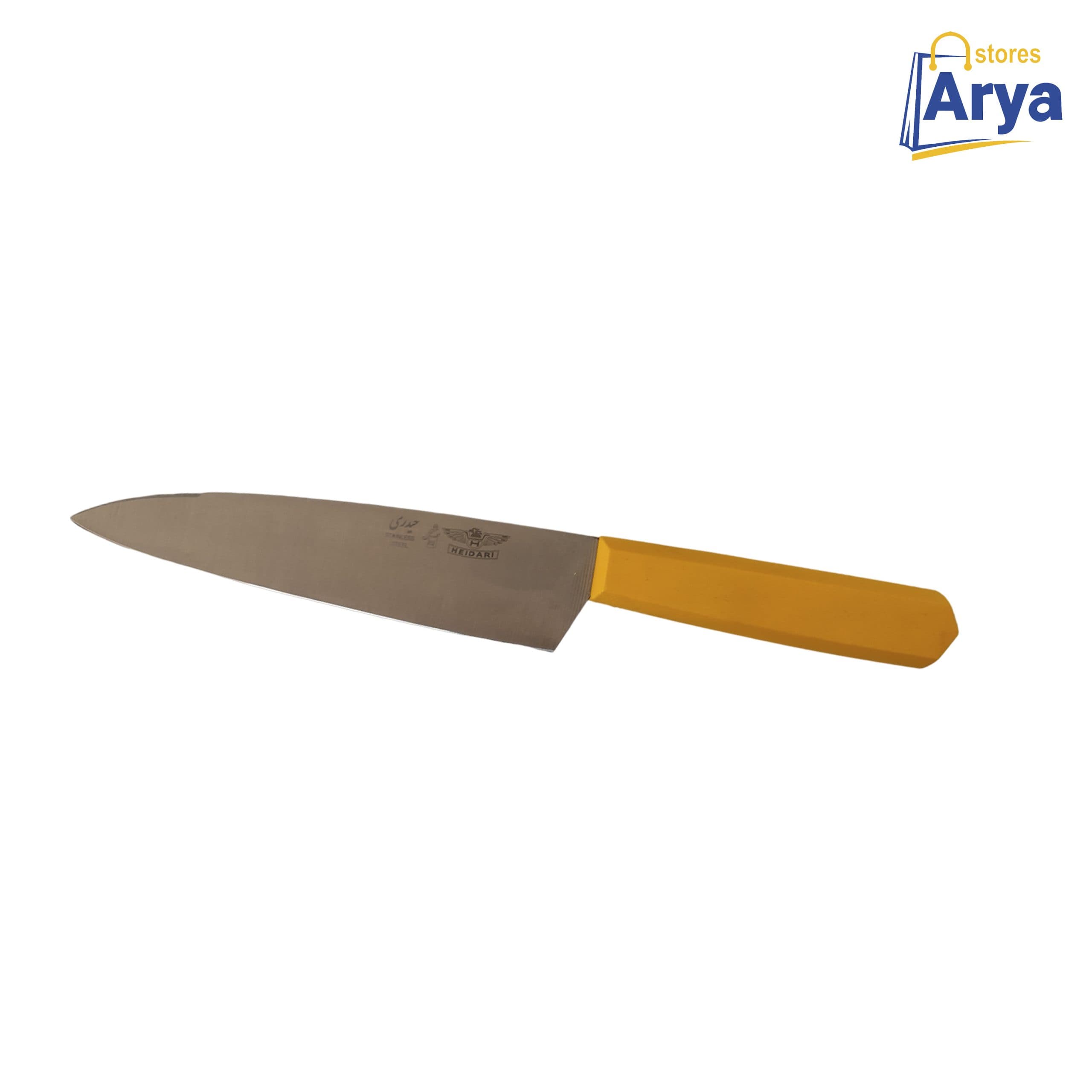 چاقو راسته ای دسته پلاستیک حیدری سایز 3