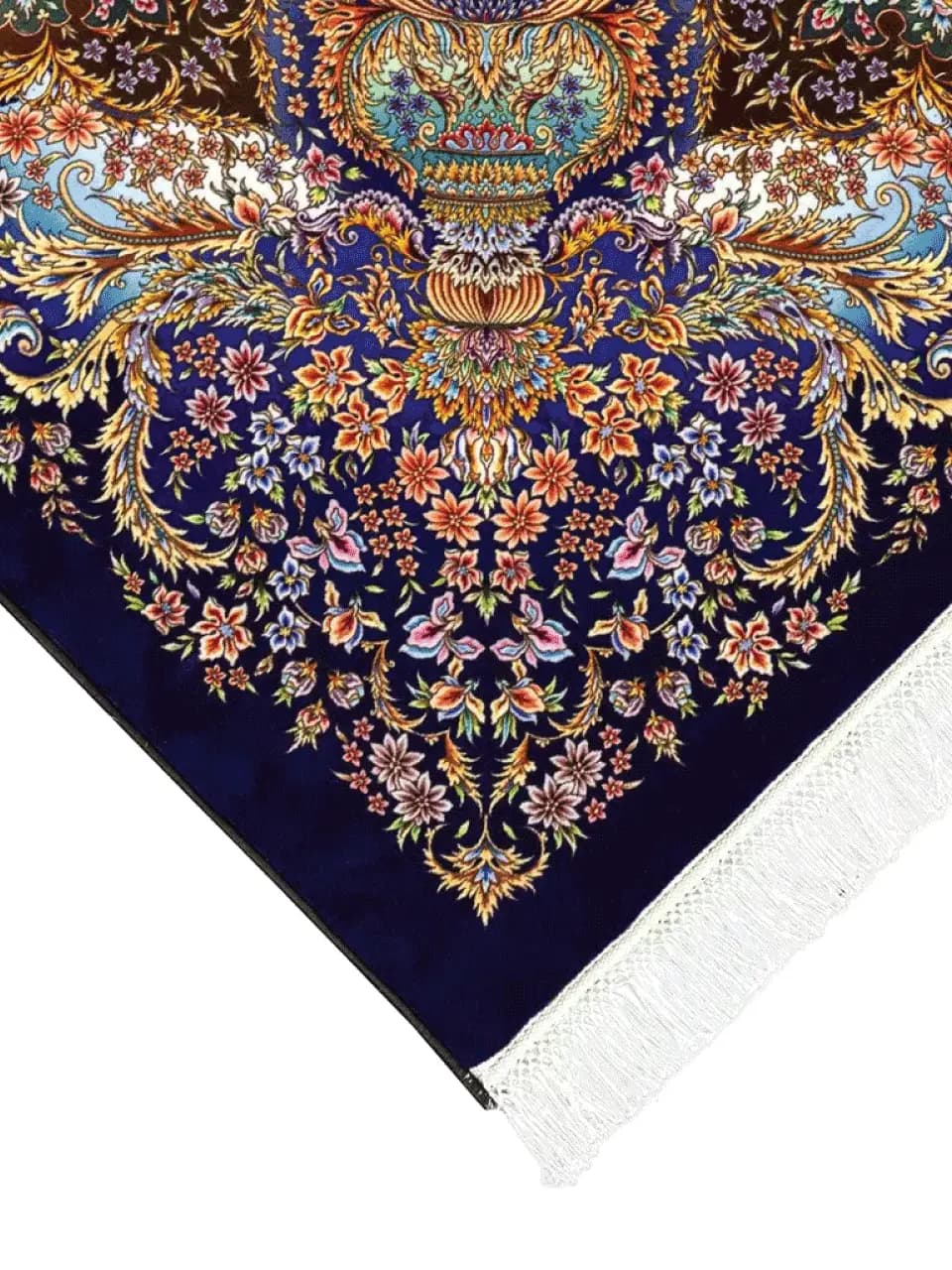 فرش 1500 شانه طرح دستباف 2003146 سرمه ای — تصویر ۳