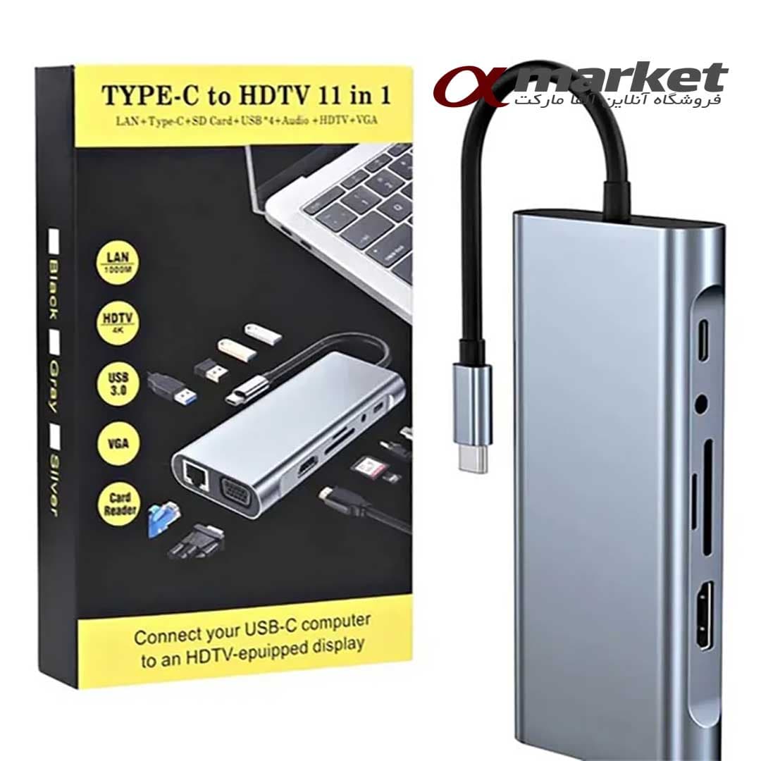 هاب ۱۱ در ۱ آی‌فورتک Type-C به HDMI