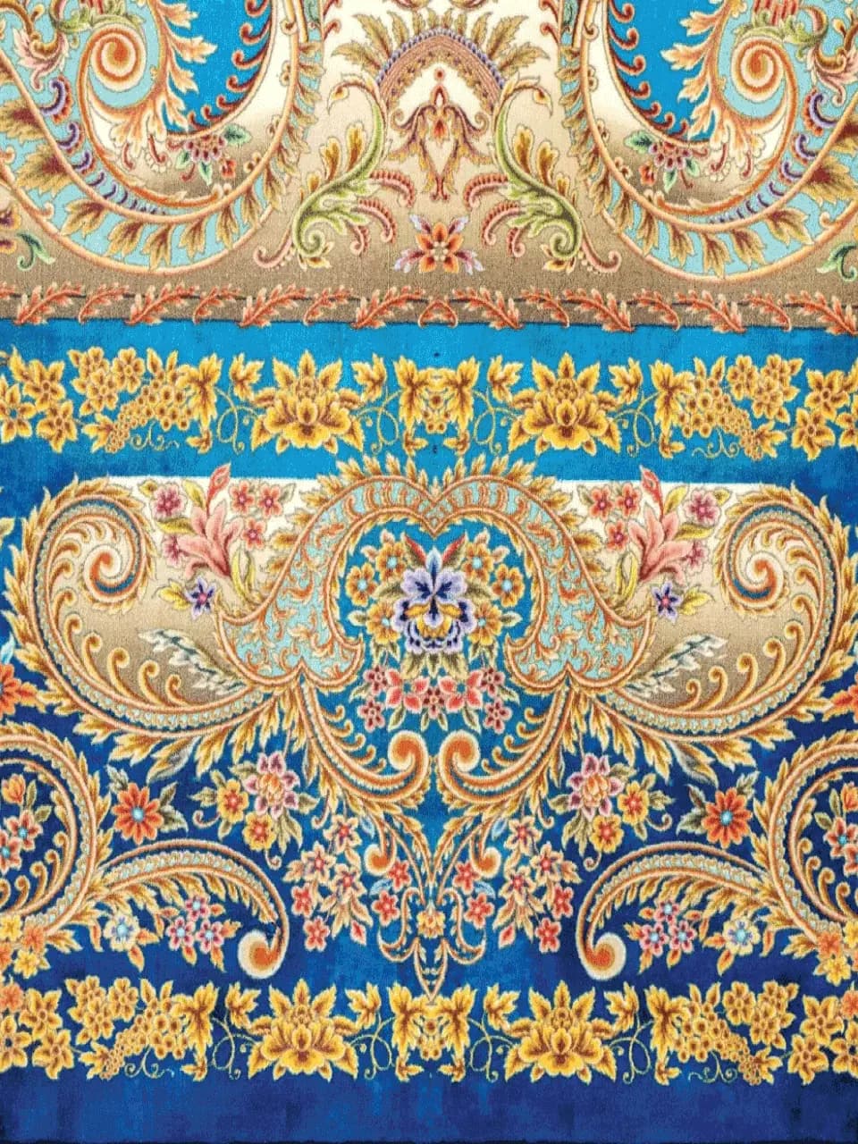 فرش 1500 شانه طرح دستباف 2006146 سرمه ای — تصویر ۵