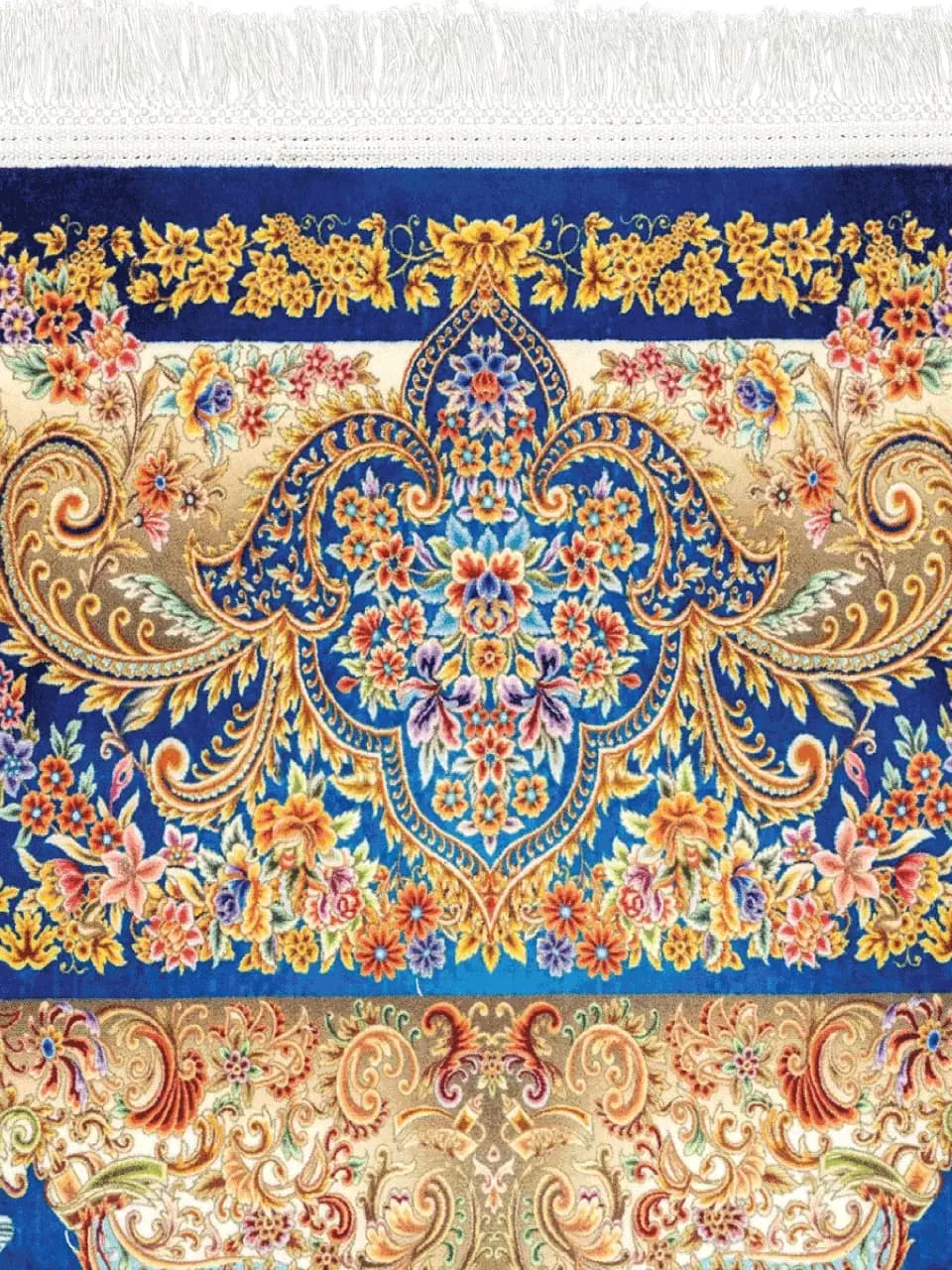 فرش 1500 شانه طرح دستباف 2006146 سرمه ای — تصویر ۳