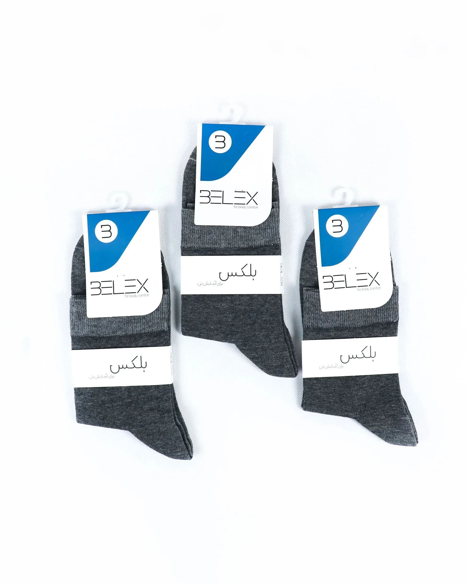 جوراب نیم ساق مردانه بلکس – طوسی ملانژ تیره