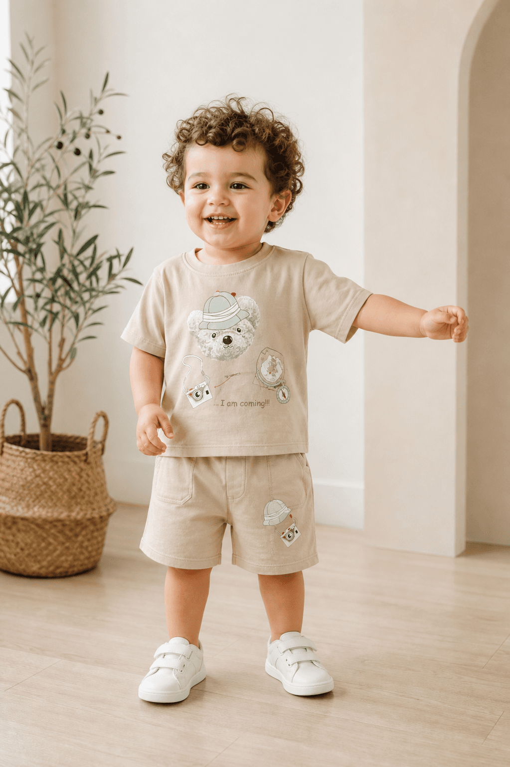 ست تیشرت و شلوارک نوزادی پسرانه | طرح اسپرت و خنک | دو سایز (۶ ماه تا ۲ سال) 👶👕 — تصویر ۶