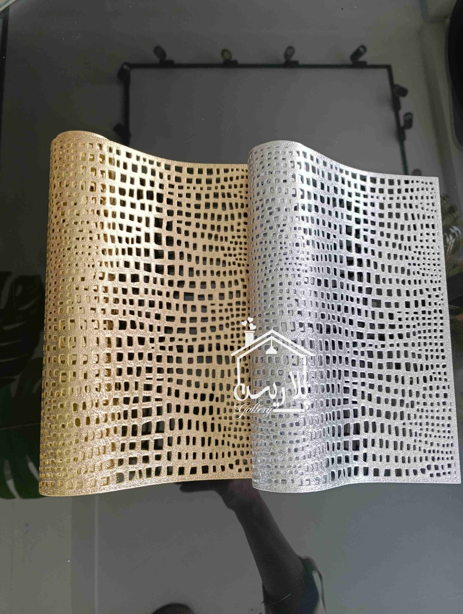 زیربشقابی مستطیل توری طلایی/سیلور