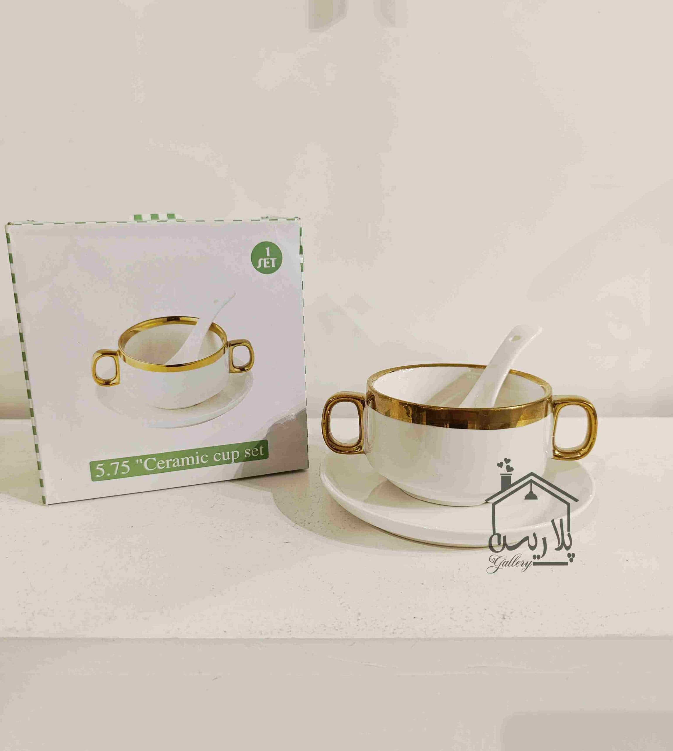 ست سوپخوری سرامیکی هاشور طلا43392