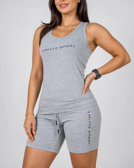 ست زنانه رکابی وشلوارک ملانژ چاپدار (MIXTE SPORT) — تصویر ۳
