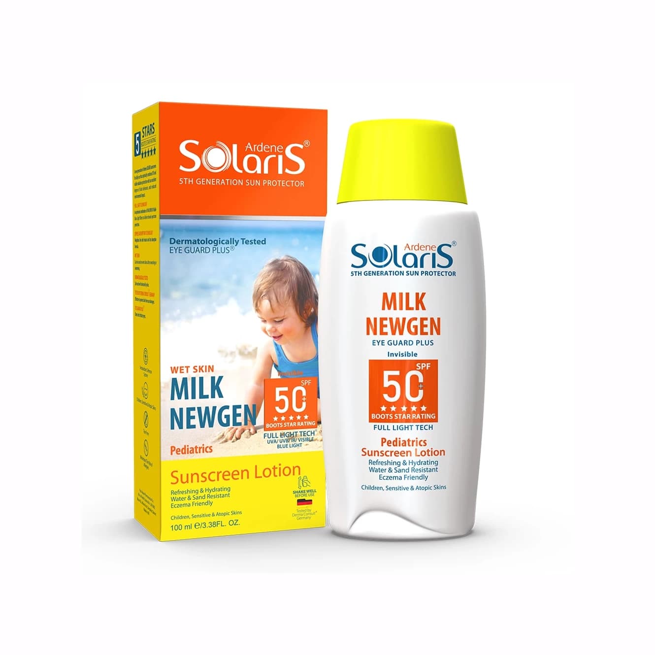 لوسیون ضد آفتاب کودک میلک نیوژن SPF50 سولاریس آردن — تصویر ۳