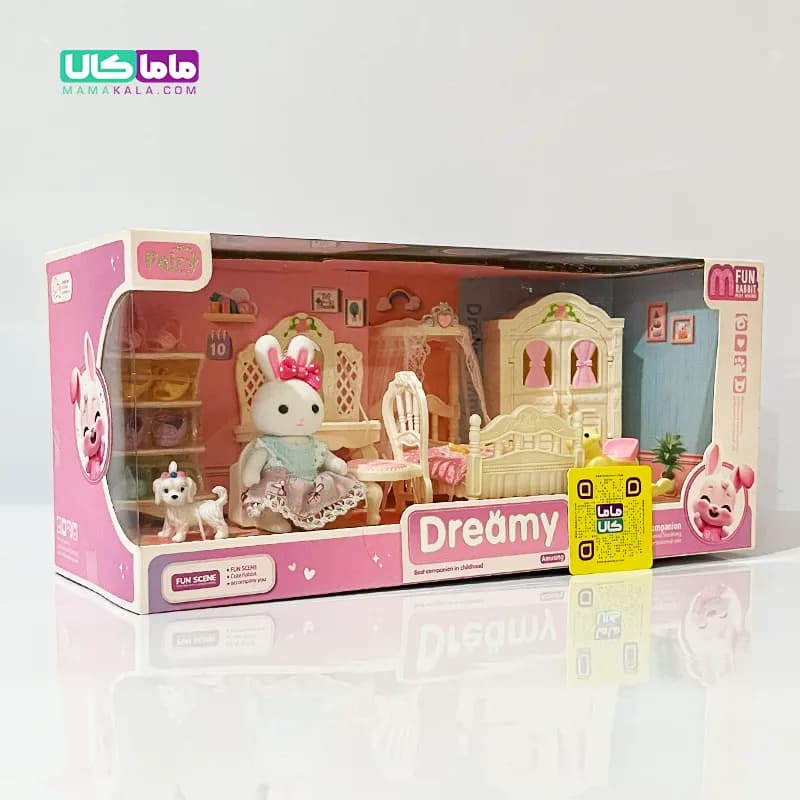 اسباب بازی ست خرگوش با اتاق خواب و میز آرایش برند Dreamy — تصویر ۴