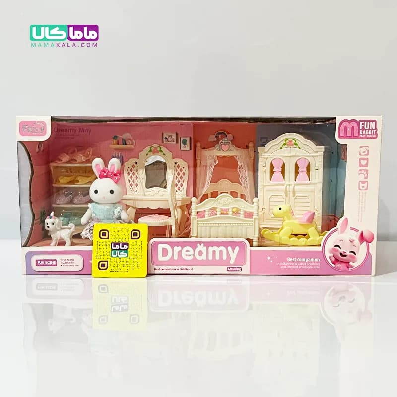 اسباب بازی ست خرگوش با اتاق خواب و میز آرایش برند Dreamy — تصویر ۲