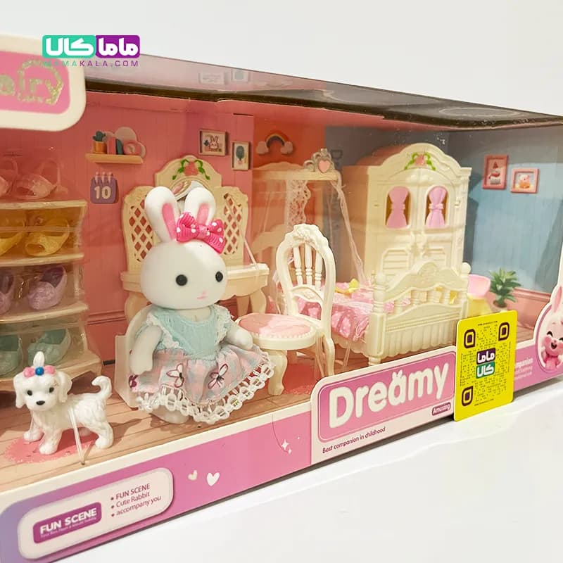 اسباب بازی ست خرگوش با اتاق خواب و میز آرایش برند Dreamy — تصویر ۵