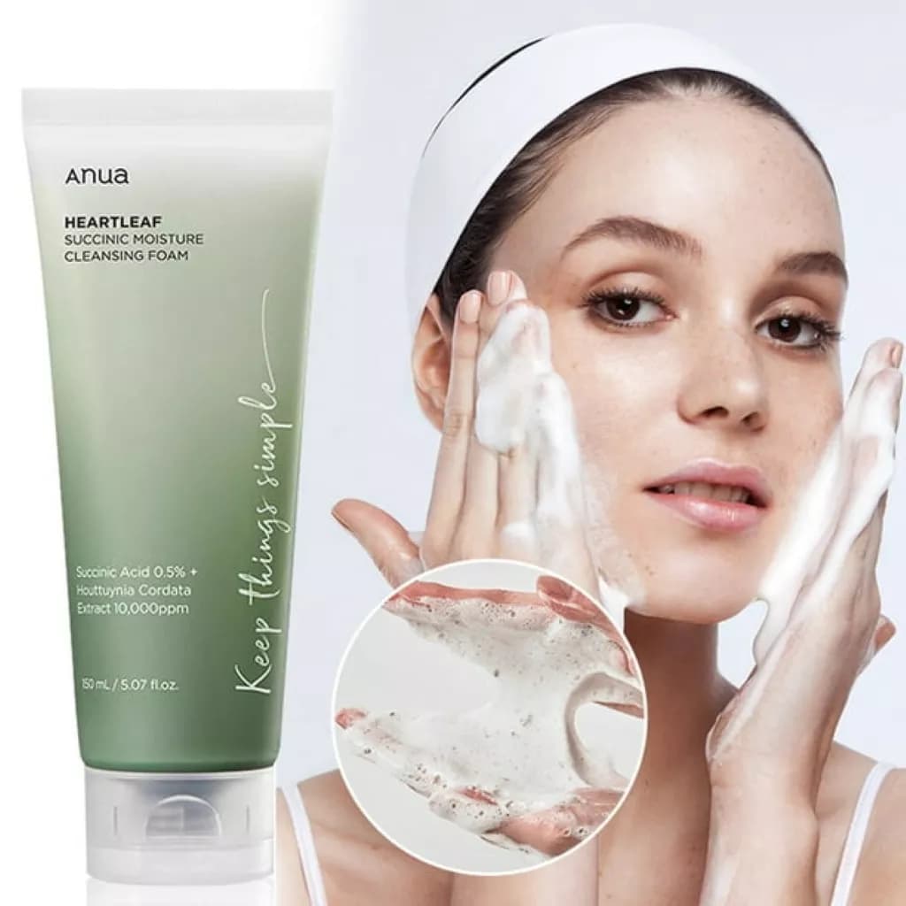 فوم شستشوی عمیق منافذ هارتلیف آنوا | Anua heartleaf Quercetinol porec deep cleansing foam — تصویر ۳