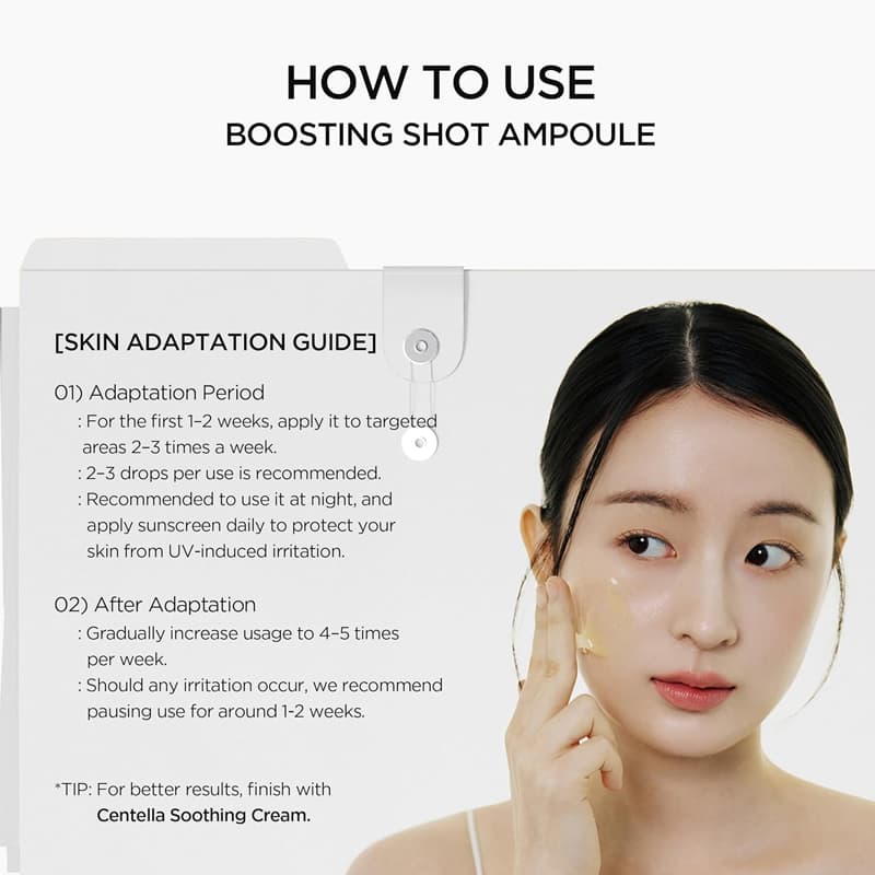 سرم رتینول ۰.۲٪ سنتلا اسکین 1004 بوستینگ شات | SKIN1004 Madagascar Centella Retinol 0.2 Boosting Shot Ampoule — تصویر ۶