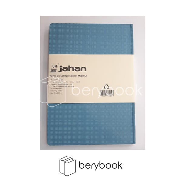 JAHAN / جهان / دفتر خط دار / جلد سخت / کش دار / 100 برگ / سایز بزرگ / آبی / 16*24cm