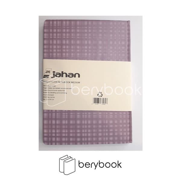 JAHAN / جهان / دفتر خط دار / جلد سخت / کش دار / 100 برگ / سایز بزرگ / یاسی / 16*24cm