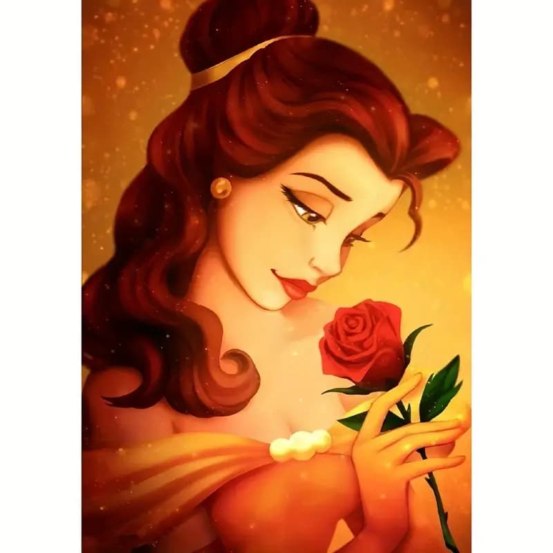 کیت نقاشی الماسی بزرگسال کارتون سیندرلا (السا و گل رز)