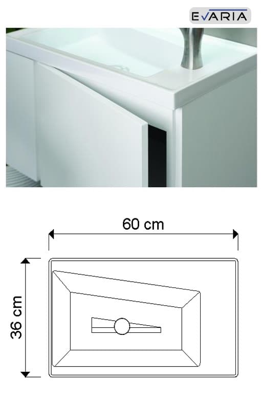 کابینت روشویی ایواریا مدل A-60-4 — تصویر ۲