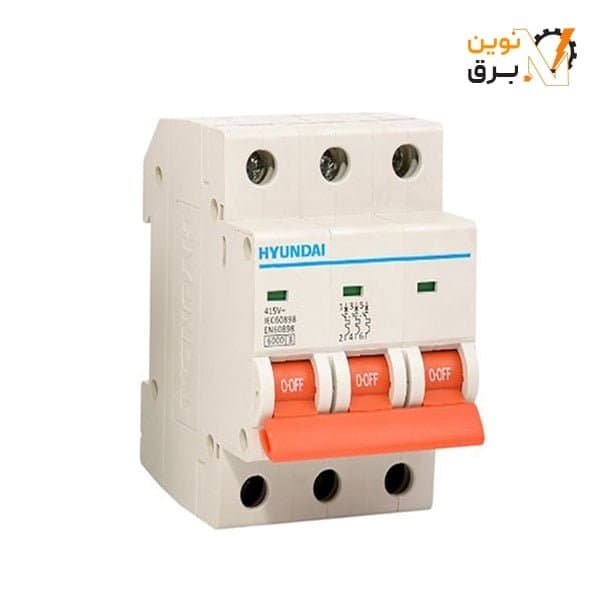 کليد مینیاتوری خشک سه پل 40 آمپر هیوندای الکتریک مدل HSD63