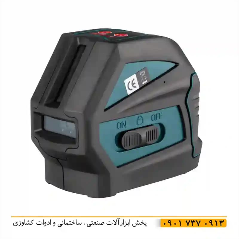 تراز لیزری 2 خط نور سبز شارژی رونیکس rh-9500g با قدرت بالا و دامنه کاری 20 متر و 50 متر با رسیور بدنه مقاوم کیف حمل مقاوم در برابر ضربه اصل شرکت رونیکس