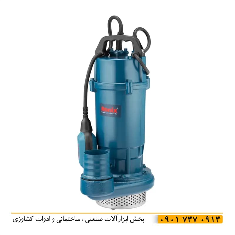 کفکش چدنی 18 متری 2.5 اینچ فلوتردار رونیکس RH-4035 با قدرت 1.5 اسب بخار سیم پیچ مسی و شفت استیل و پروانه آلومینیومی و گارانتی 12 ماهه شرکت اصلی رونیکس