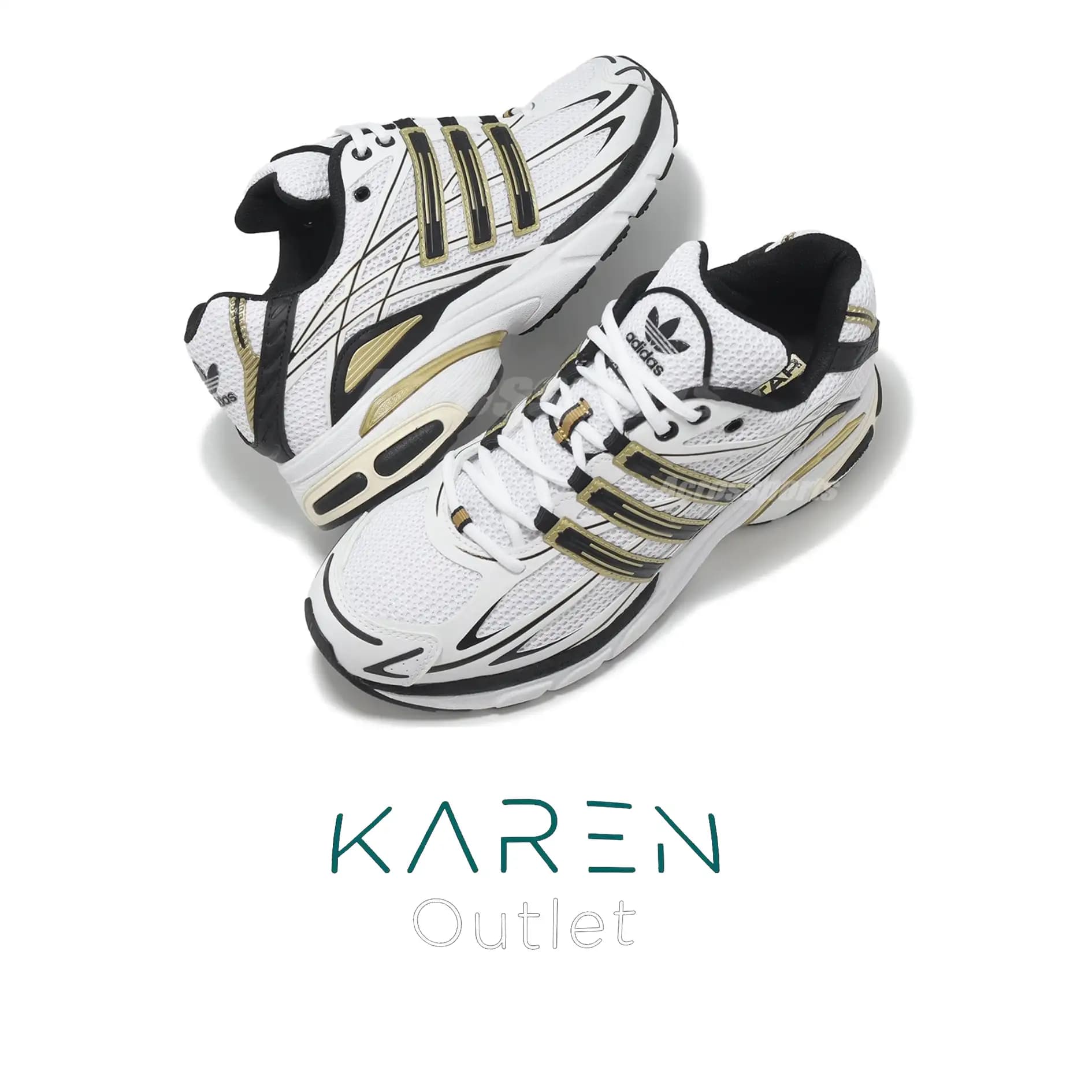 کتونی آدیداس Adidas Adistar IH3386 سفید مشکی طلایی — تصویر ۲
