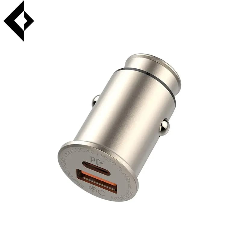 شارژر فندکی فست شارژ 2 پورت الدینیو مدل C506Q به همراه کابل تبدیل microUSB