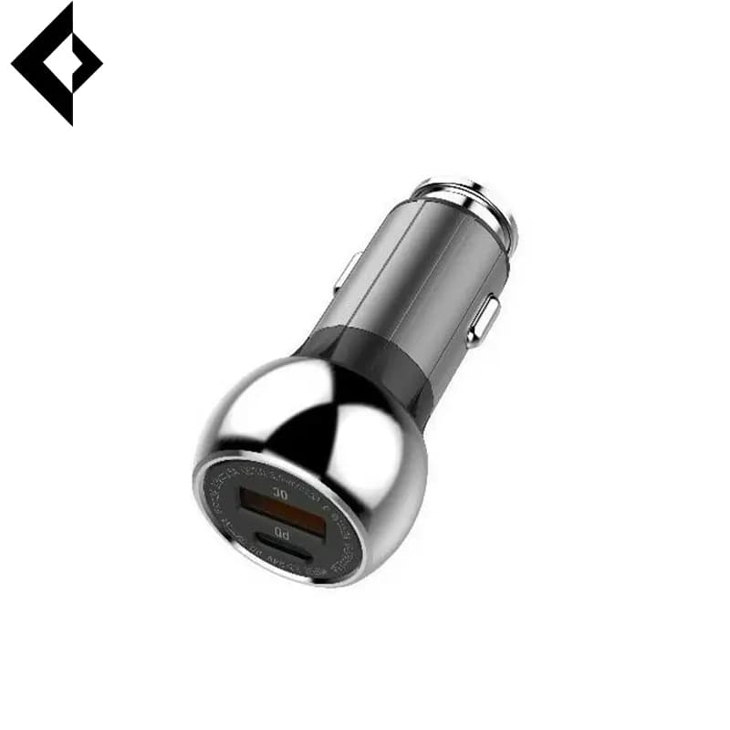 شارژر فندکی فست شارژ 2 پورت الدینیو مدل C1 به همراه کابل تبدیل USB-C