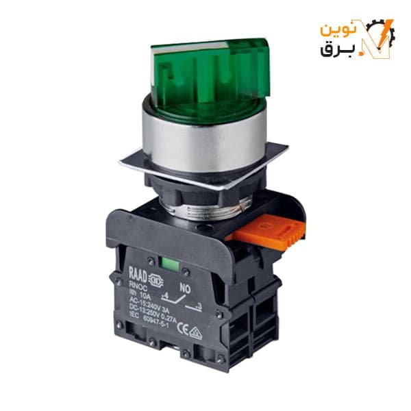 کلید سلکتوری یک طرفه چراغ دار لحظه ای طرح فلز رعد سری SEI2C-L
