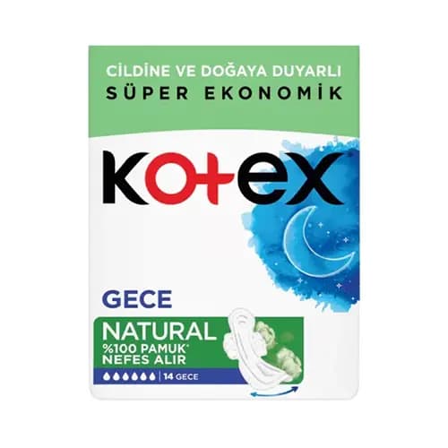 نوار بهداشتي NATURAL GECE كوتكس مخصوص شب بسته 14 عددي