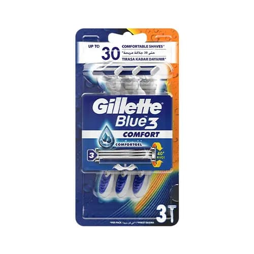 تيغ اصلاح 3 لبه ژيلت blue3 بسته 3 عددي