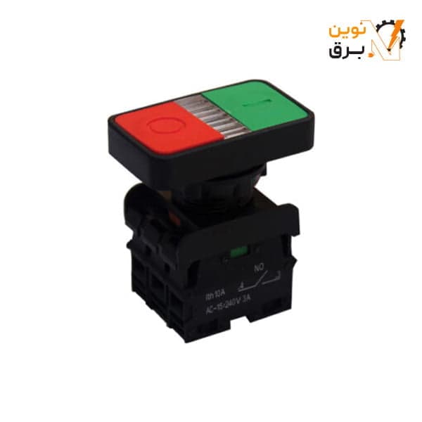 شستی دوبل استوپ استارت ساده چراغ دار 220 ولت رعد سری DPBL