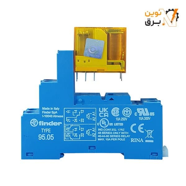 رله شیشه ای و سوکت 8 پایه 10 آمپر 24 ولت DC فیندر سری 405290240000 — تصویر ۳