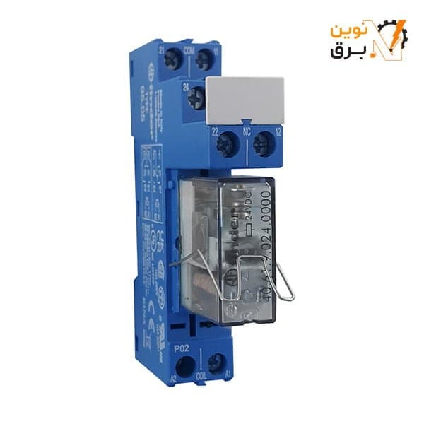 رله شیشه ای و سوکت 8 پایه 10 آمپر 24 ولت DC فیندر سری 405290240000