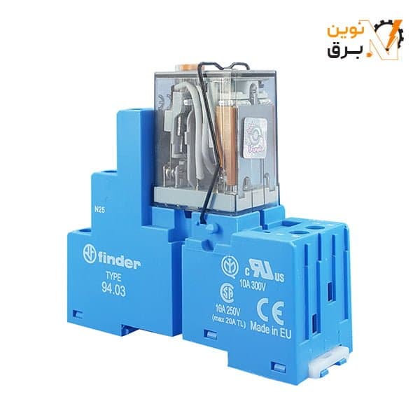 رله شیشه ای و سوکت 11 پایه 10 آمپر 230 ولت AC فیندر سری 553382300050 — تصویر ۴