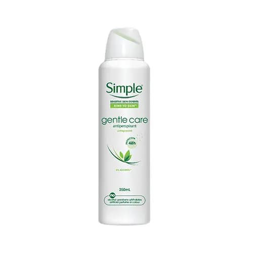 اسپري ضد تعريق بدون بو gentle care سيمپل 250 ميل