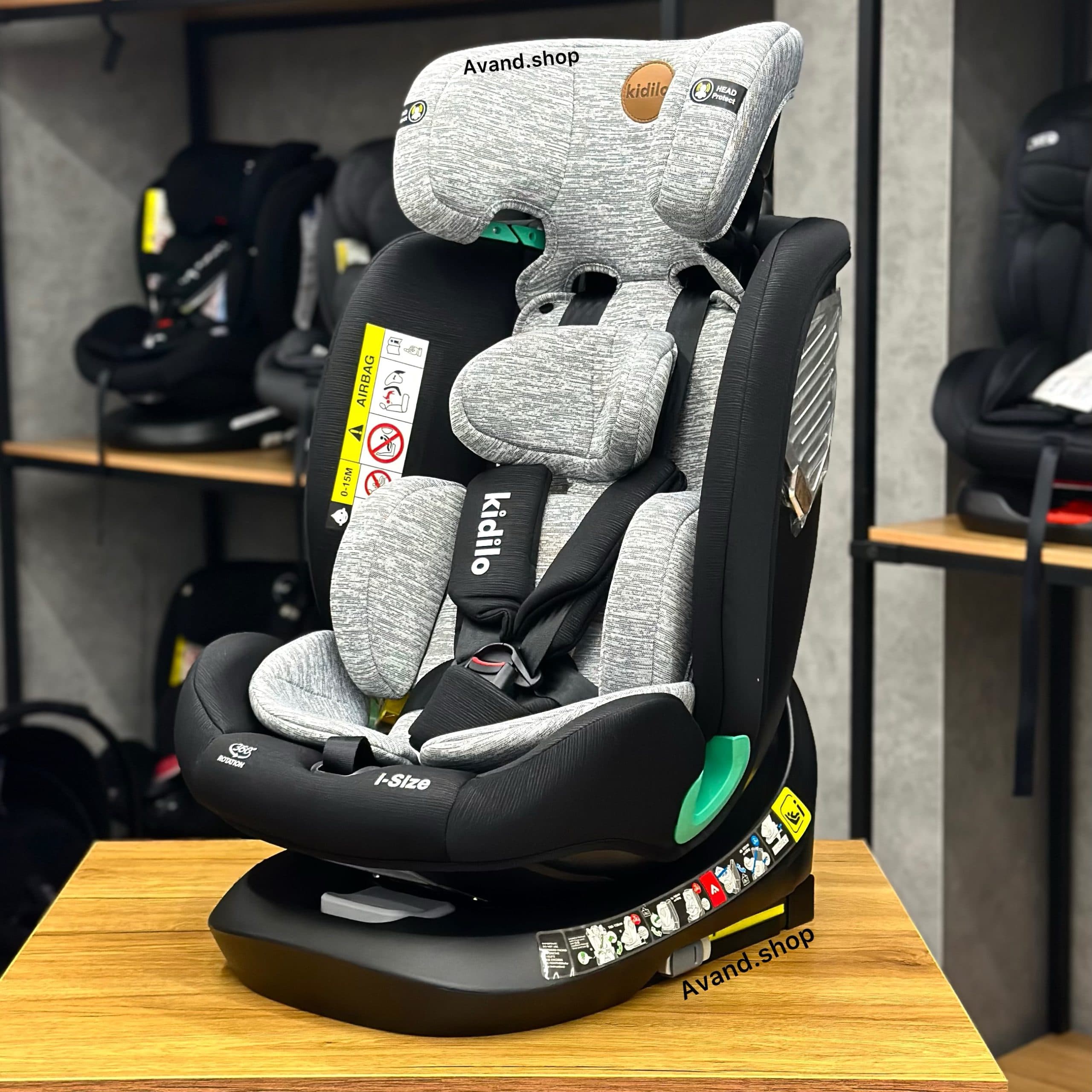 صندلی ماشین ۳۶۰ درجه کیدیلو مدل‬ ‫Kidilo g409‬(سفید و مشکی) — تصویر ۳
