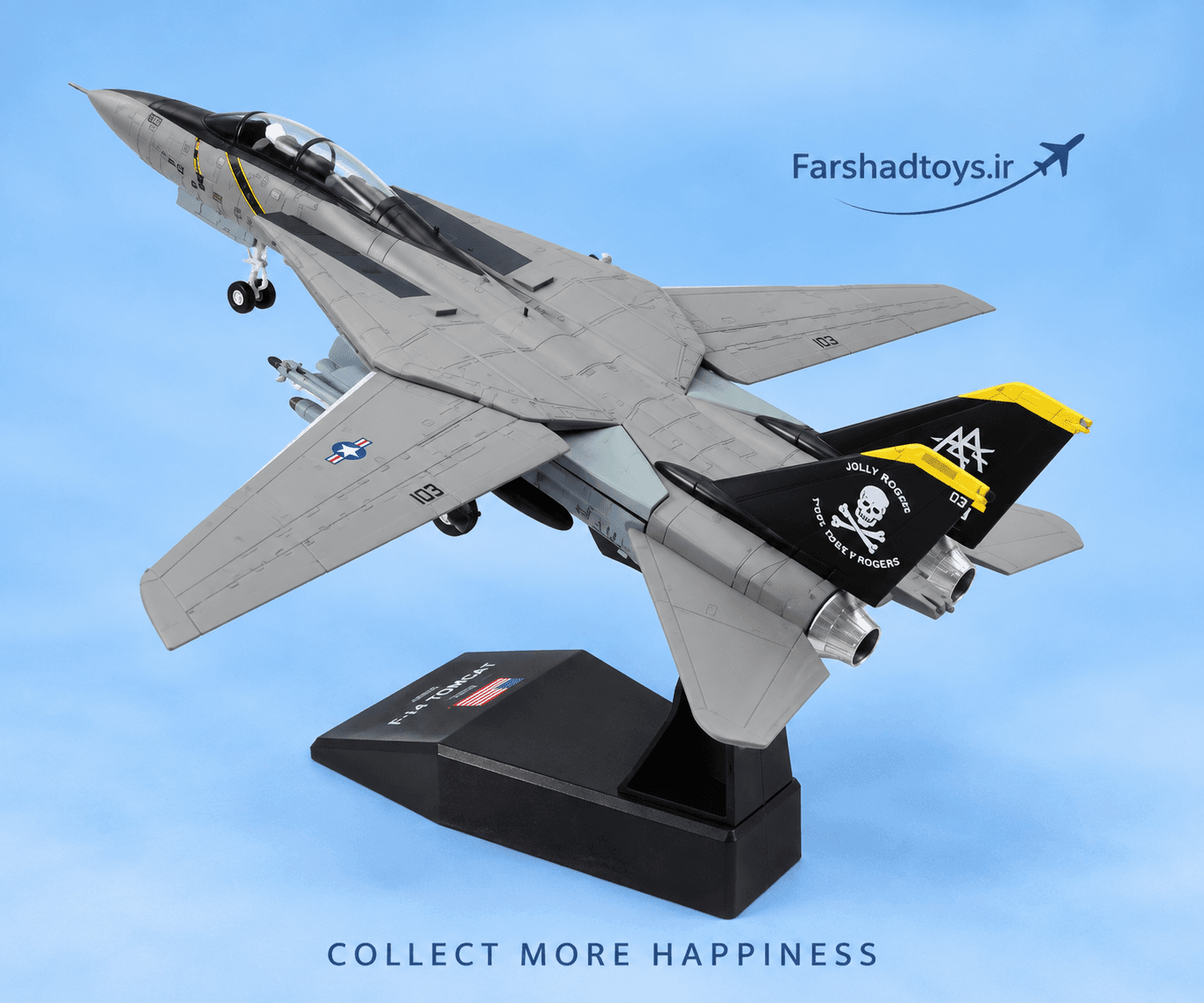 ماکت فلزی جنگنده F-14 Tomcat VF-103 Jolly Rogers مقیاس 1:100
