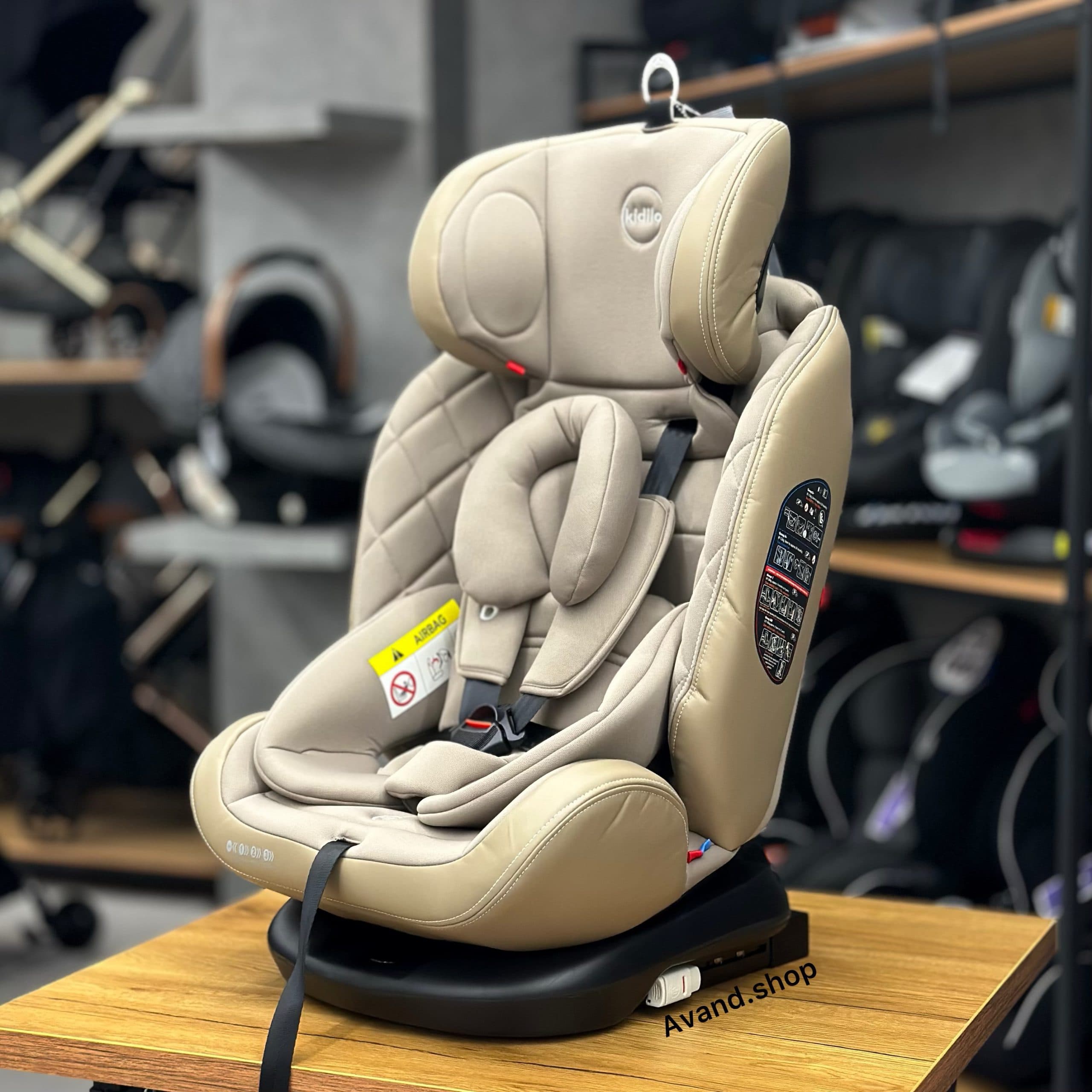 صندلی ماشین ۳۶۰ درجه کیدیلو مدل‬ ‫Kidilo st-3‬ (کرم,مشکی) — تصویر ۴