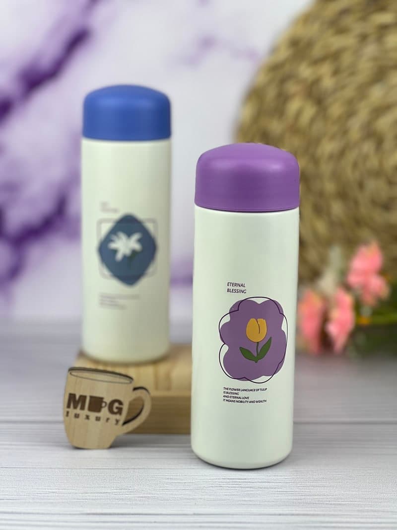 فلاسک کوچک طرح گل درب رنگی استیل 304