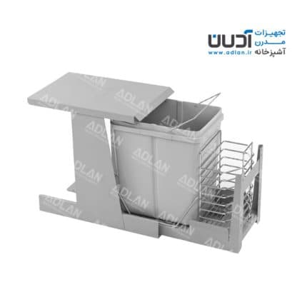سطل زباله تک مخزنه متوسط ترکیبی ریل کف تاندم آدلان (23 لیتری) – هلنا