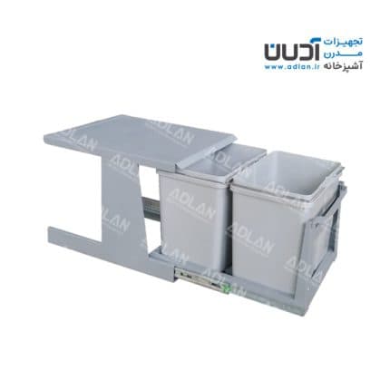 سطل زباله دو مخزنه متوسط ریل کف آدلان (46 لیتری) – وندا