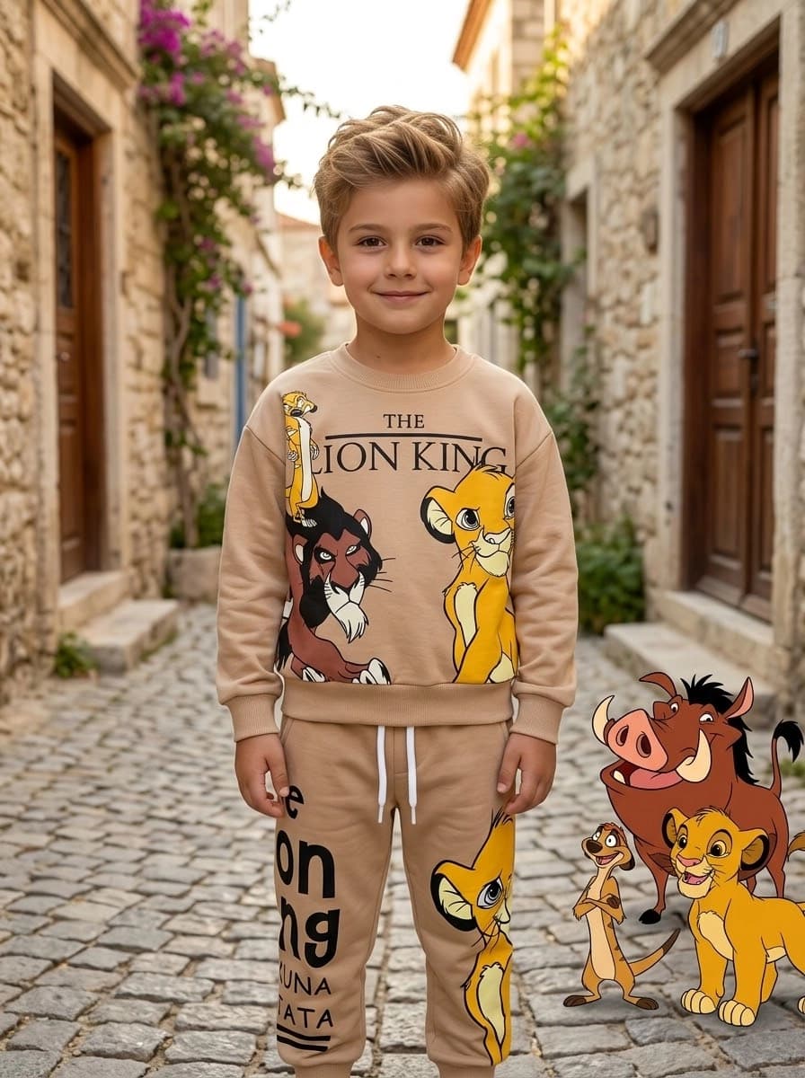 بلوز شلوار بچگانه شیرشاه LION KINGS اورجینال دورس 3 نخ (3تا10سال) محصول ترکیه 🇹🇷 — تصویر ۳