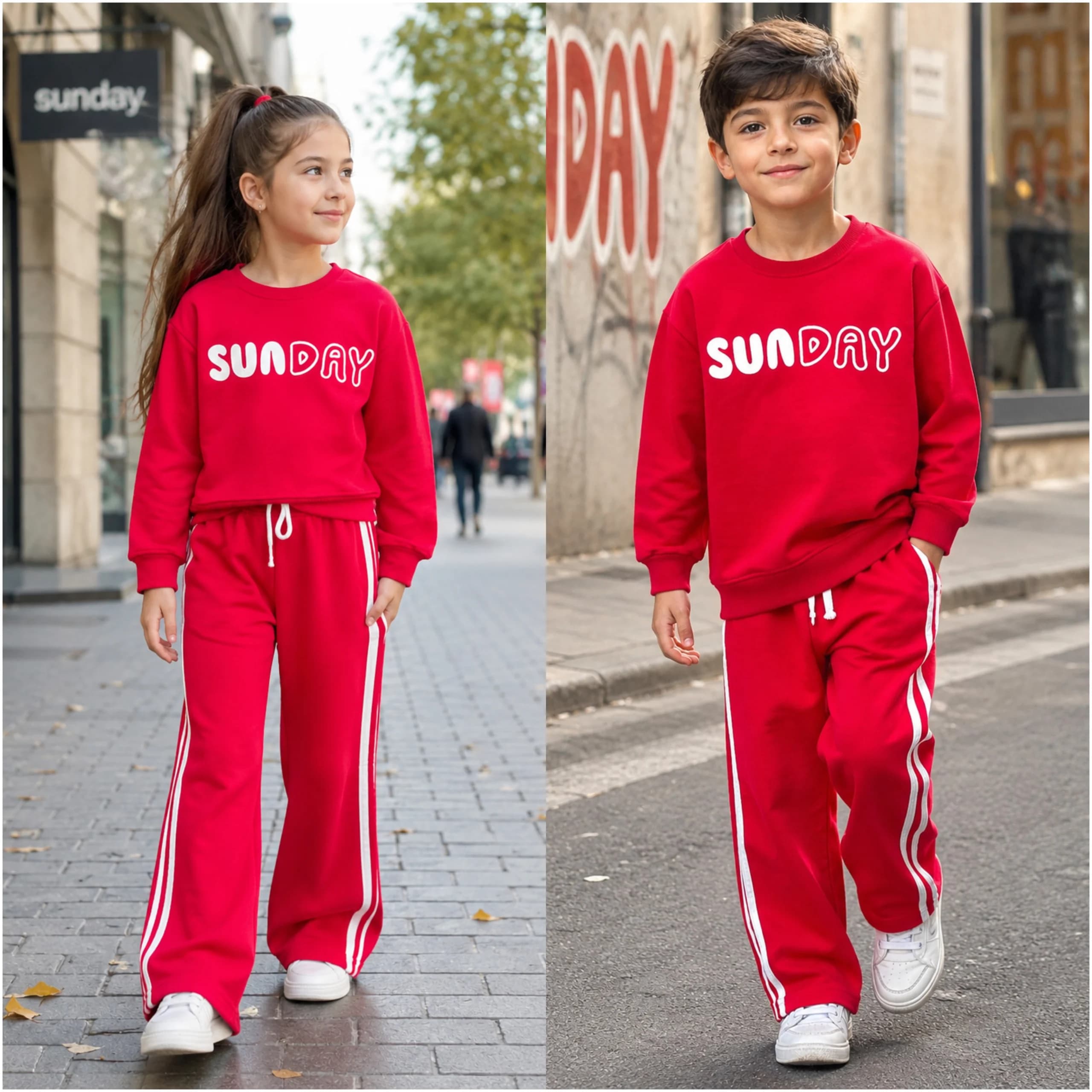 بلوز شلوار بچگانه اسپرت SUNDAY اورجینال دورس 3 نخ (2تا8سال) محصول ترکیه 🇹🇷