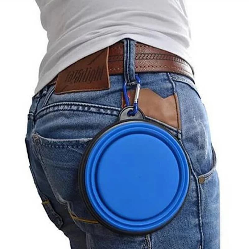 ظرف سیلیکونی تاشو آب و غذای مسافرتی حیوانات 350 میلی لیتری کد N665