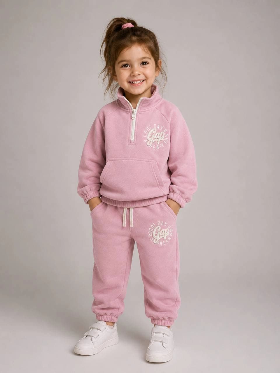 سوییشرت شلوار بچگانه نیم زیپ گپ اورجینال دورس 3 نخ (2تا7سال) محصول ترکیه 🇹🇷 — تصویر ۲