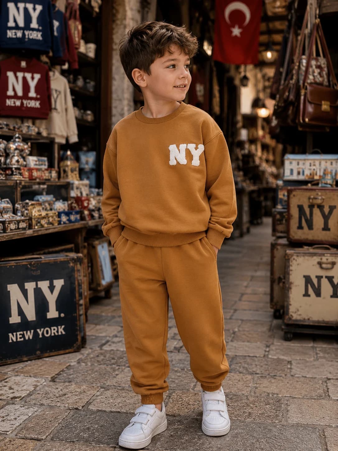 بلوز شلوار اسپرت NY دورس 3 نخ داخل لاینر اورجينال برند لاسیل (2تا3سال) محصول ترکیه 🇹🇷
