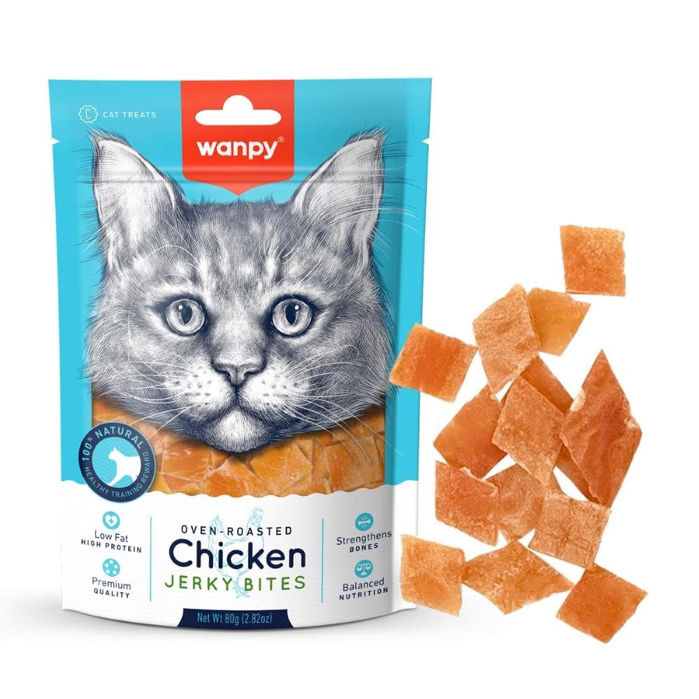 غذای تشویقی گربه ونپی مدل Chicken Jerky Bites وزن 25 گرم wanpy