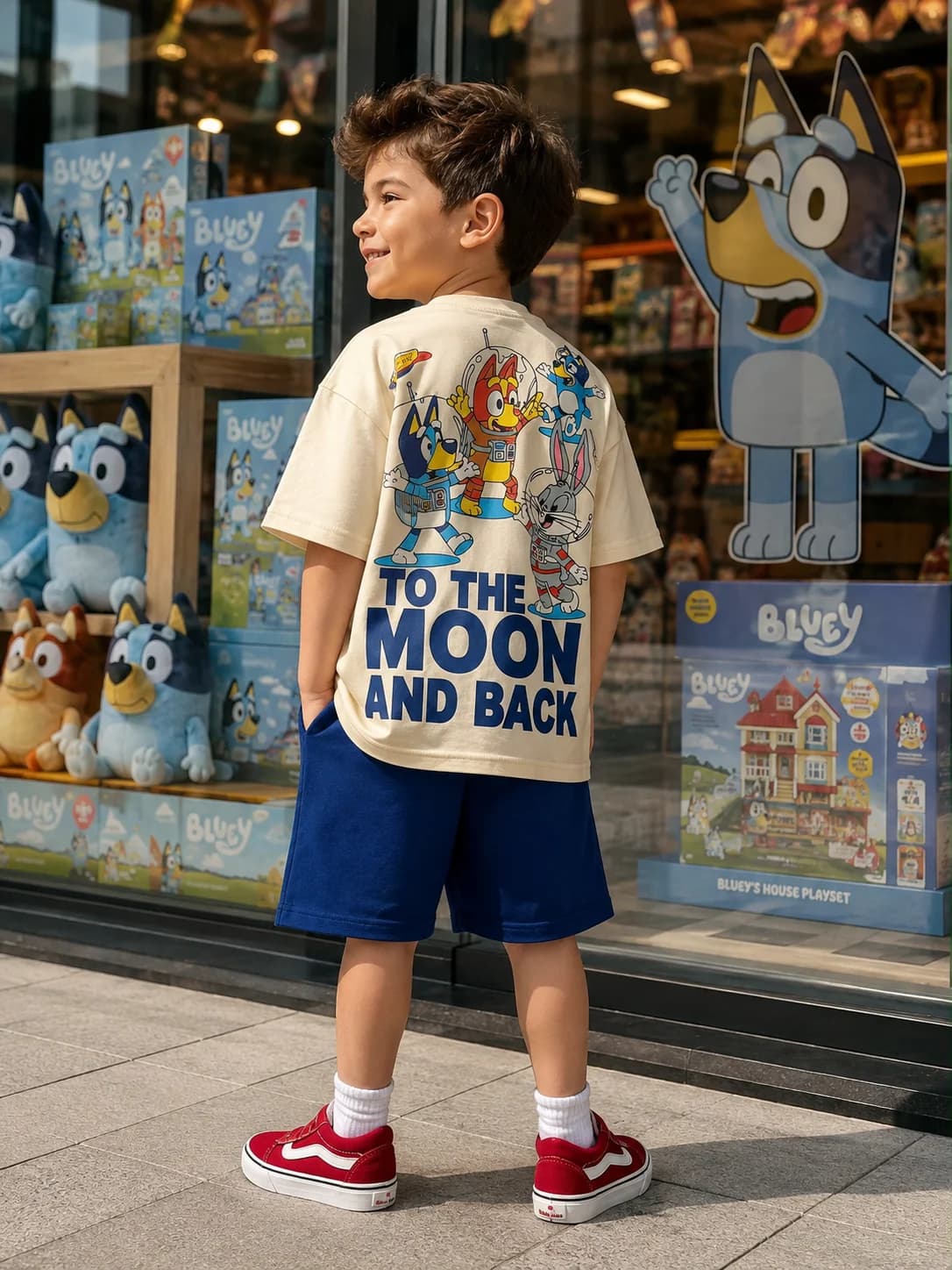 تیشرت شلوارک بچگانه بلویی MOON اورجینال نخ پنبه (3تا10سال) محصول ترکیه 🇹🇷 — تصویر ۳