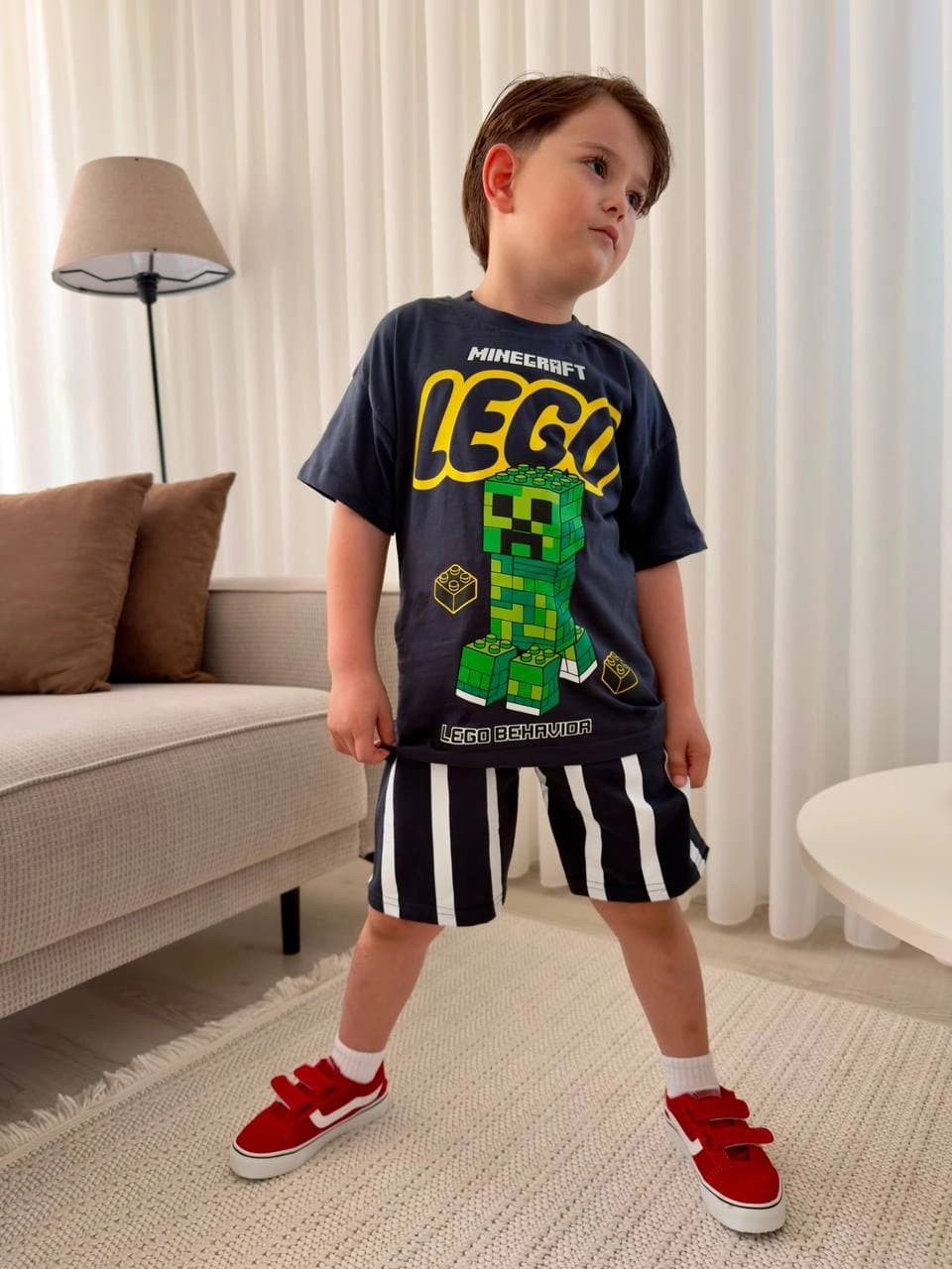 تیشرت شلوارک بچگانه لگو ماینکرافت LEGO نخ پنبه (3تا10سال) محصول ترکیه 🇹🇷 — تصویر ۴