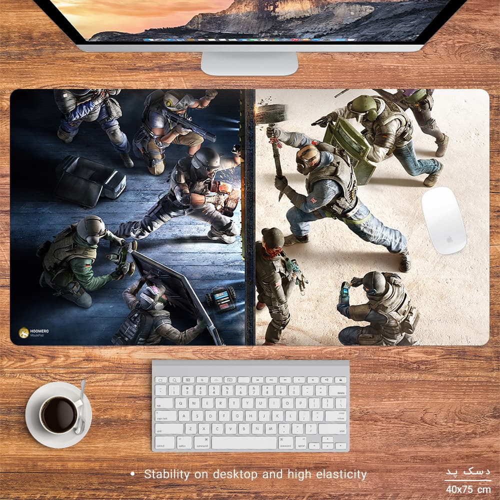 دسک پد هومرو مدل MX2742 طرح بازی Rainbow Six Siege سایز 40×75 سانتی‌متر — تصویر ۳
